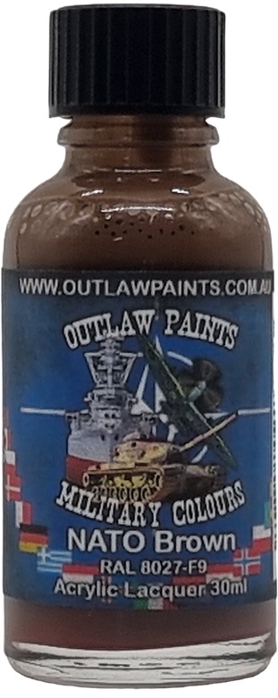 Boxart NATO Military Colour - NATO Brown RAL  8027-F9 OP093MIL Outlaw Paints
