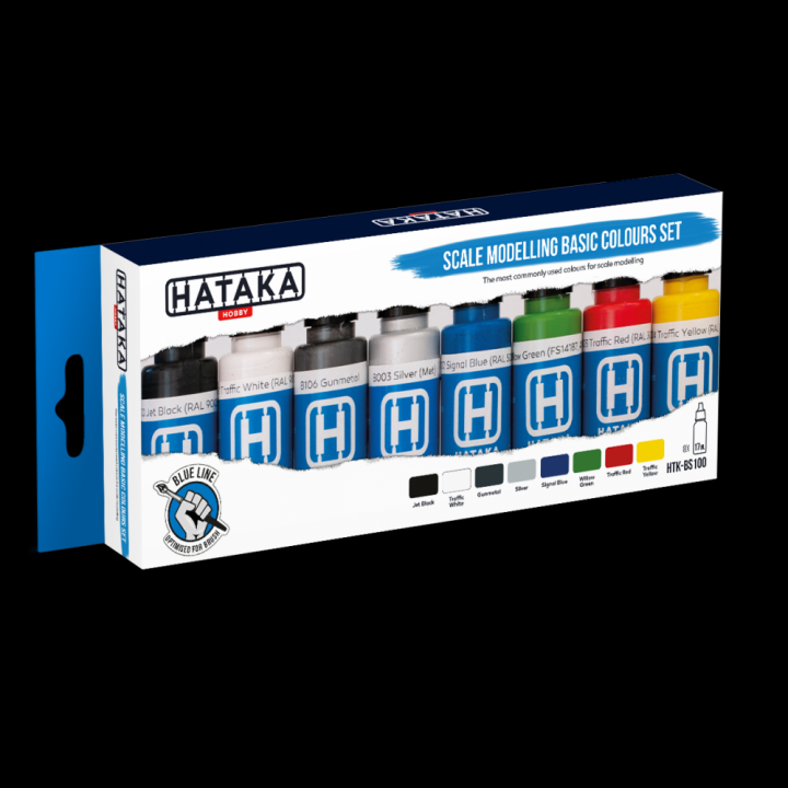 Boxart Scale modelling basic colours set HTK-BS100 Hataka Hobby Blue Line