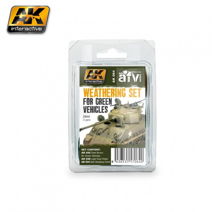 Boxart Weathering Set for Green Vehicles AK 064 AK Interactive