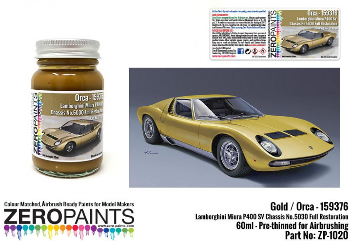 Boxart Lamborghini Miura P400 SV Full Restoration Orca (Gold)  Zero Paints