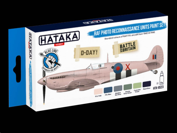 Boxart RAF Photo Reconnaissance Units Paint Set HTK-BS23 Hataka Hobby Blue Line