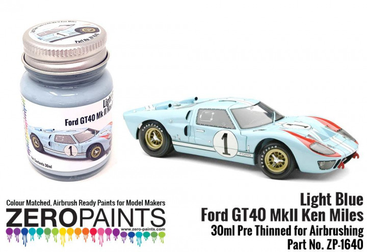 Boxart Light Blue Ford GT40 Mk II Ken Miles  Zero Paints