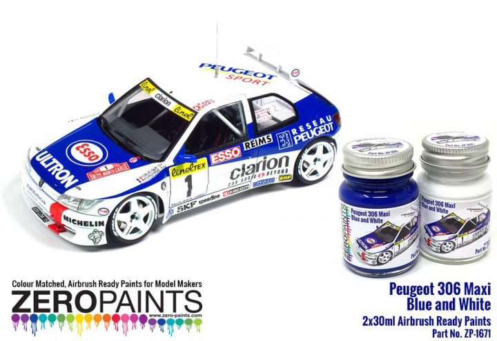 Boxart Peugeot 306 Maxi 1996 Rally Monte Carlo Blue/White Paint Set  Zero Paints