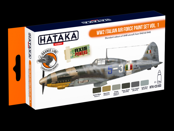 Boxart WW2 Italian Air Force Paint set vol. 1 HTK-CS103 Hataka Hobby Orange Line